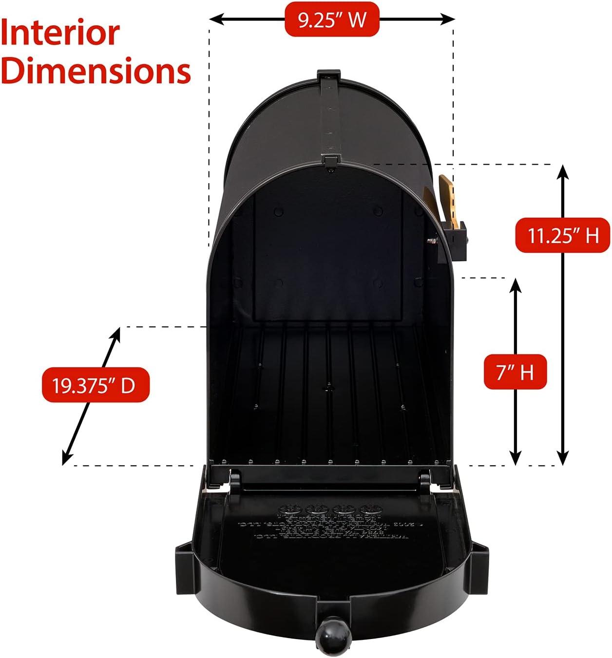 Black Aluminum Capitol Mailbox with Side Address Plaques