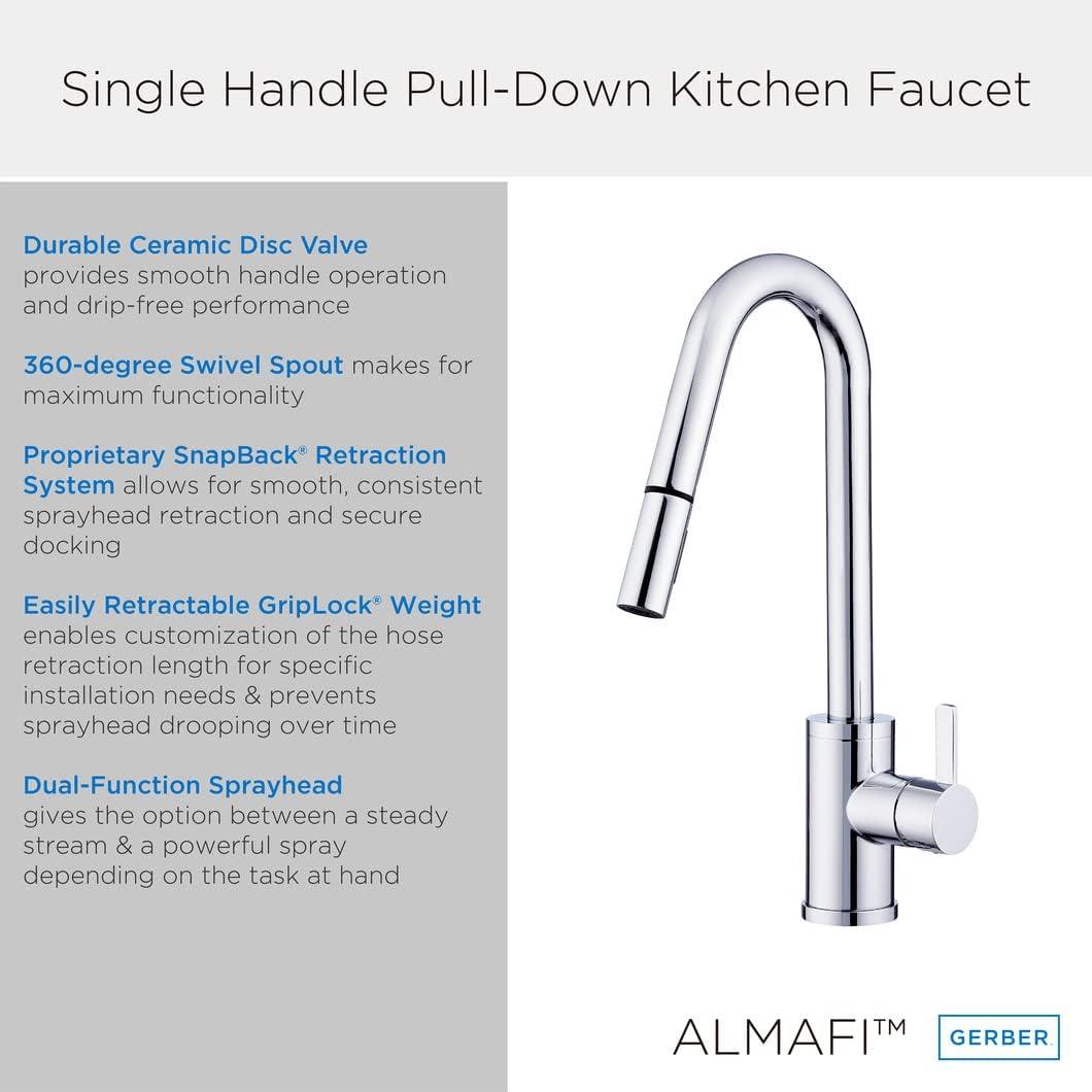 Amalfi Pull Down Single Handle Kitchen Faucet