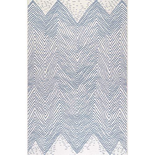 NuLOOM Wavy Chevron 3x4 ft Blue Indoor/Outdoor Rug