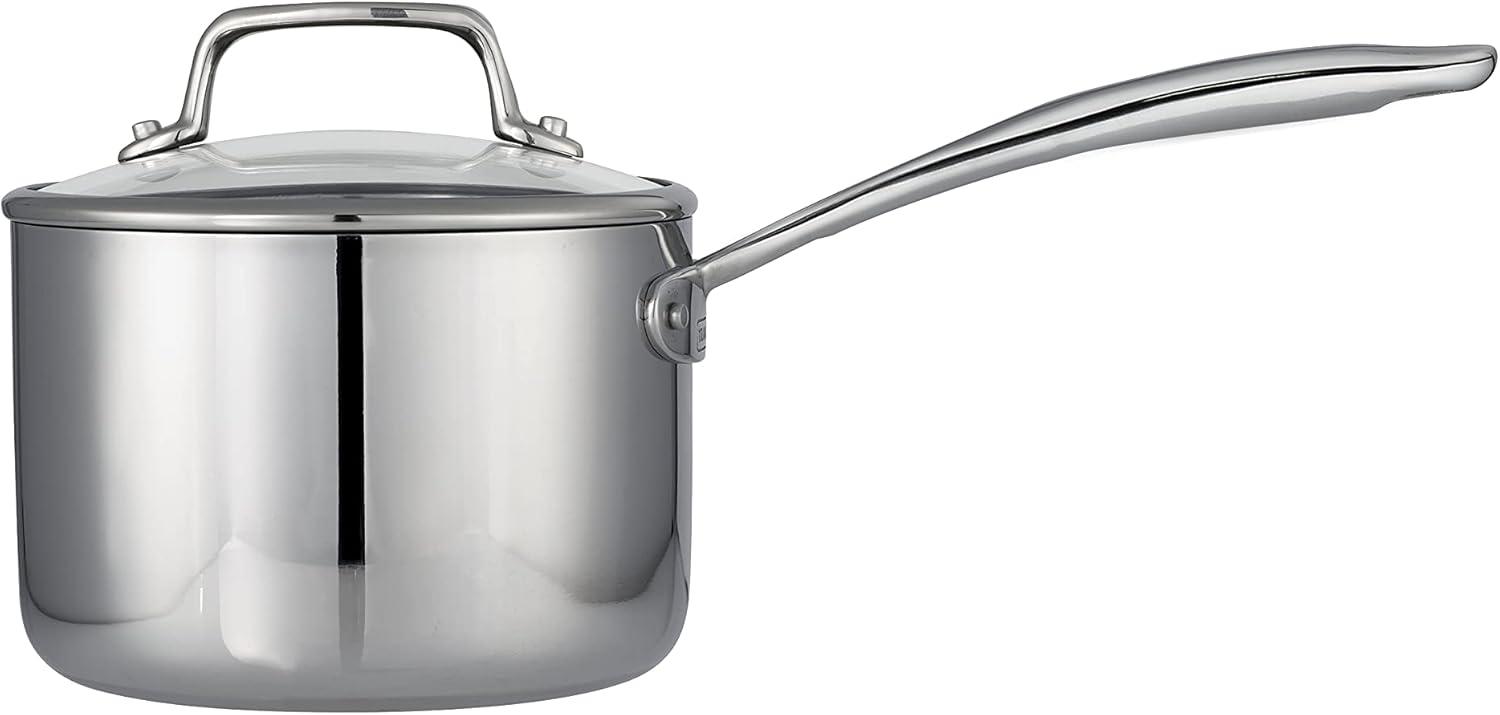 Tri-Ply Clad 2 Qt Covered Stainless Steel Sauce Pan