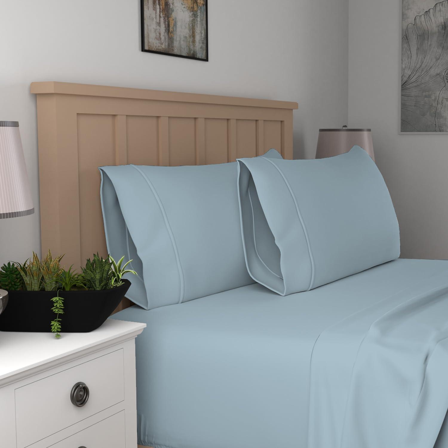 Purity Home 100% Organic Cotton Standard Lavender Percale Pillowcases, 300 Thread Count Breathable, Super Soft, & Cozy 2-Piece Set