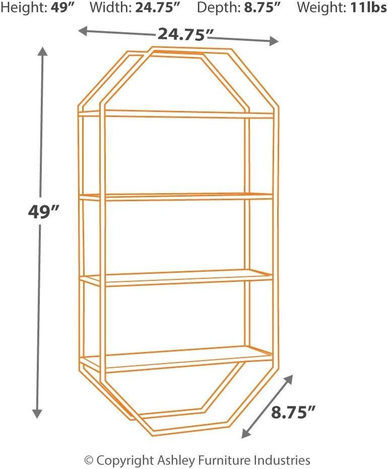 Elea 48.75" Contemporary Beige & Black Metal and Wood Wall Shelf