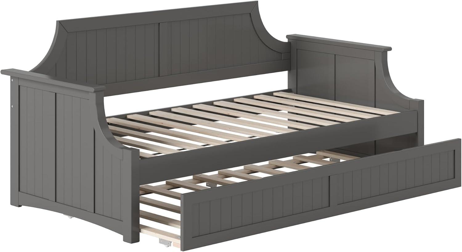 Cambridge Gray Twin Wood Daybed with Trundle and Storage