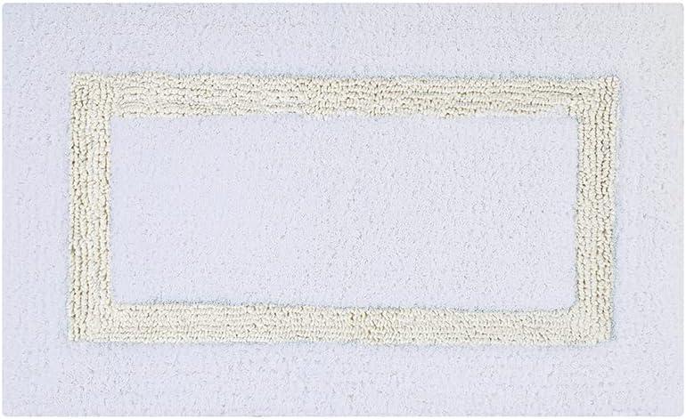 21"x34" Hotel Collection Bath Rug White/Ivory - Better Trends: Cotton Tufted, Machine Washable