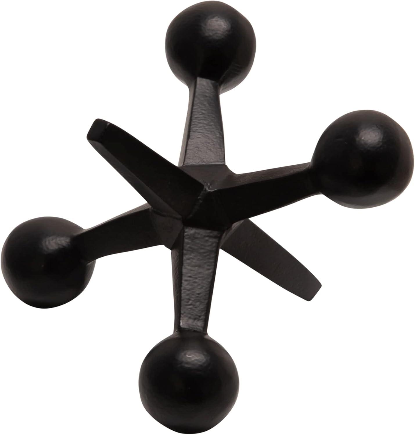 Sagebrook Home Creative Metal Jacks Sculpture for Room, Bedroom or Office Decor, Aluminum, Black 7 L x 5 W x 5 H Inches