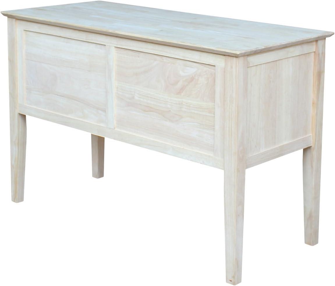Computer Desk International Concepts: Unfinished Parawood, Brooklyn Style, Writing Desk with Drawer