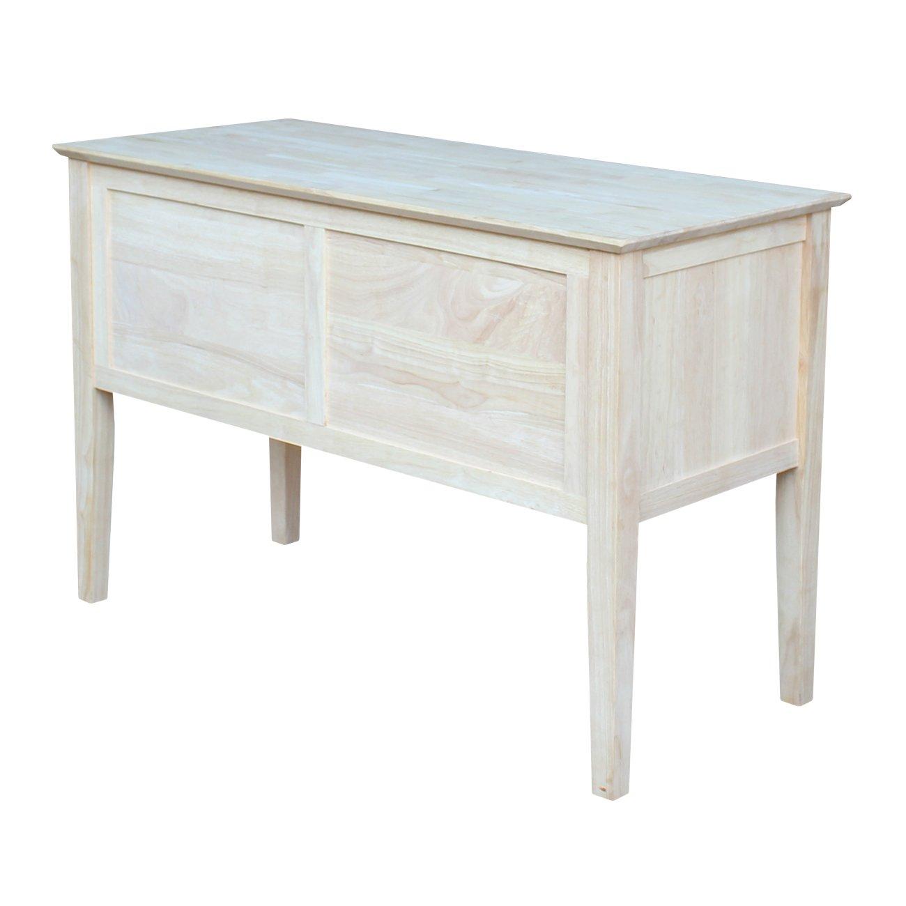 Computer Desk International Concepts: Unfinished Parawood, Brooklyn Style, Writing Desk with Drawer