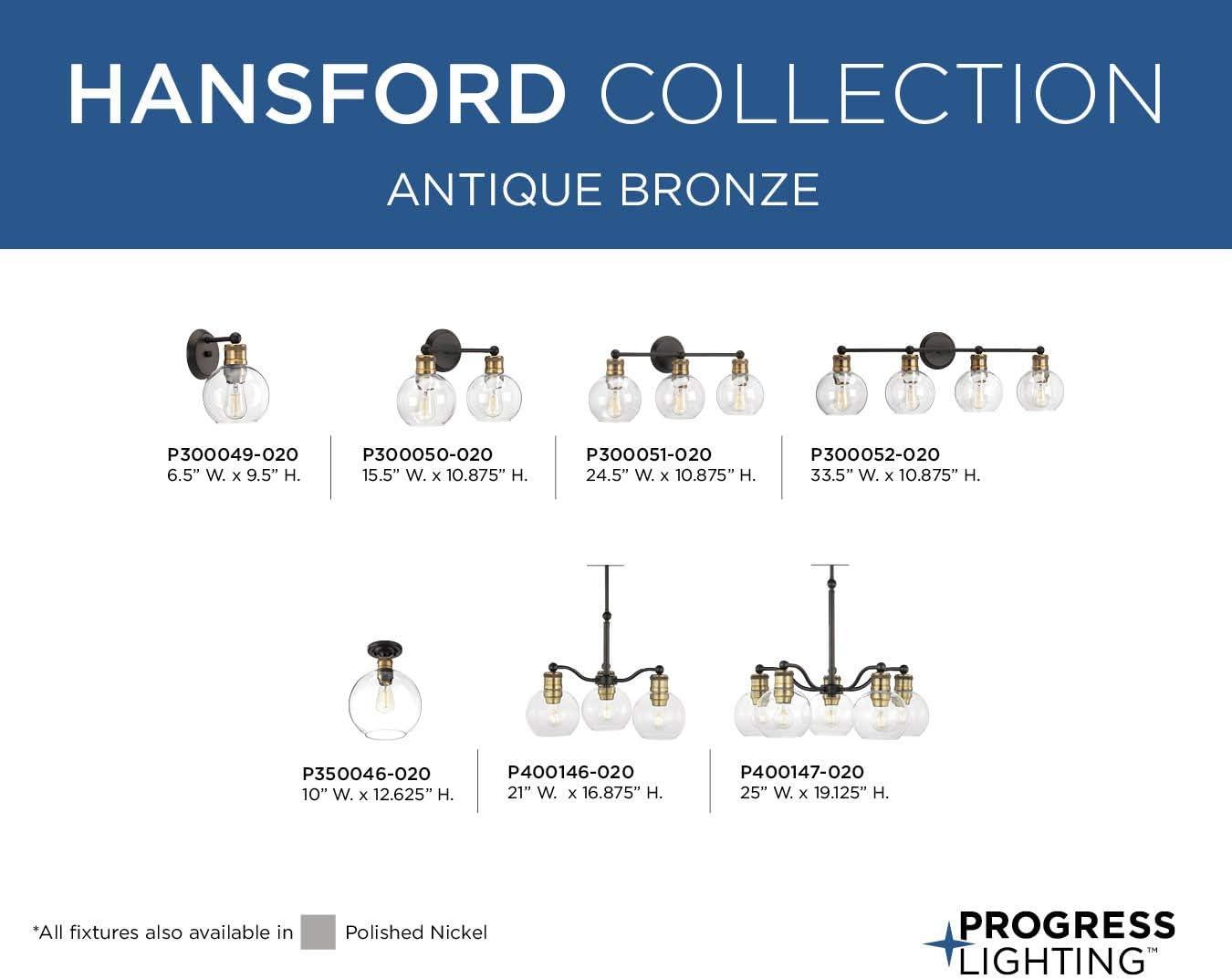 Progress Lighting - One Light Flush Mount - Close-to-Ceiling - Hansford -