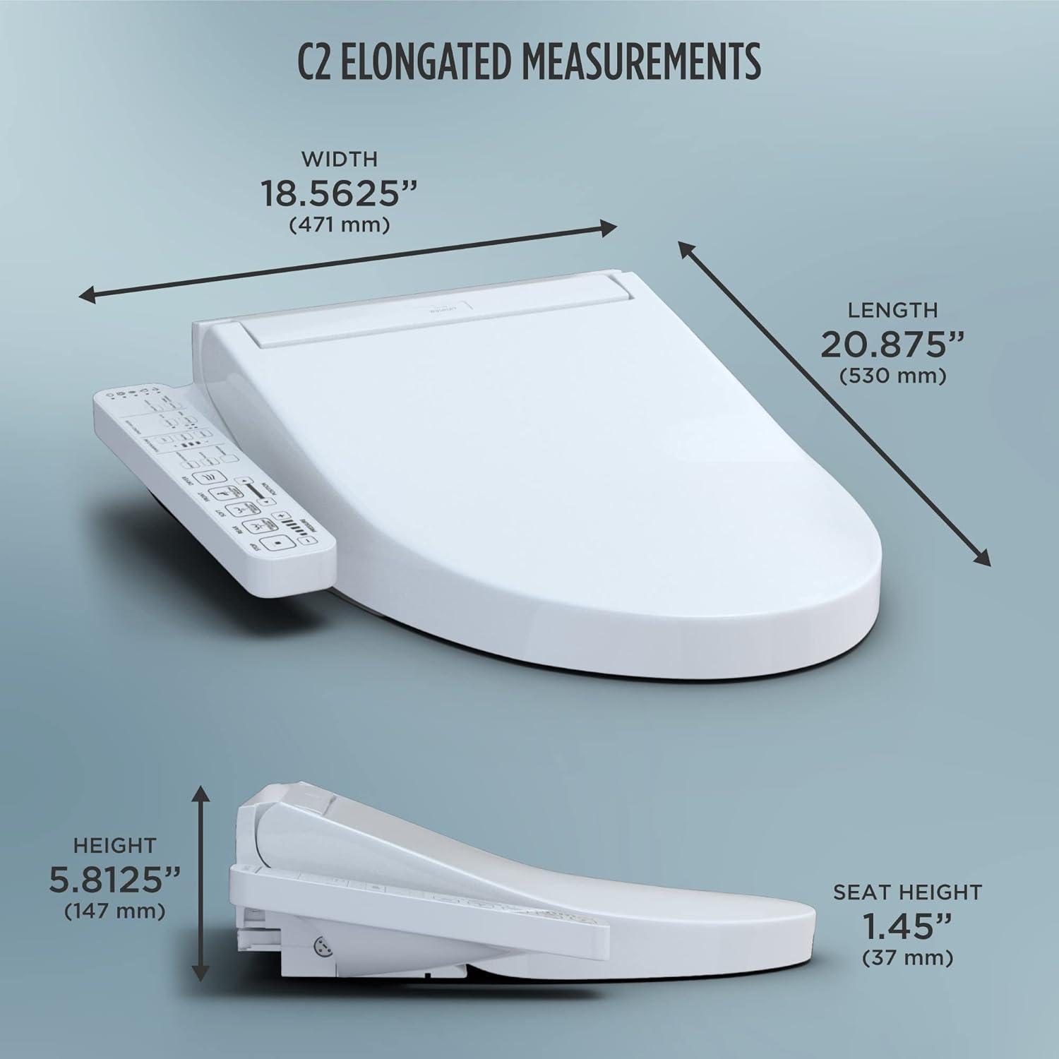 TOTO® WASHLET® C2 Electronic Bidet Toilet Seat with PREMIST and EWATER+ Wand Cleaning, Elongated, Sedona Beige - SW3074#12