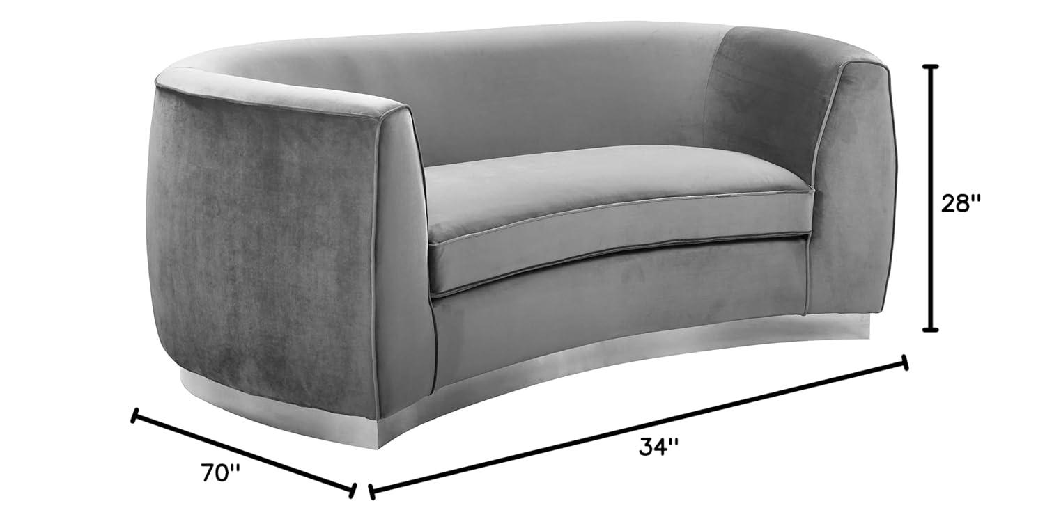 Meridian Furniture Julian Grey Velvet Loveseat