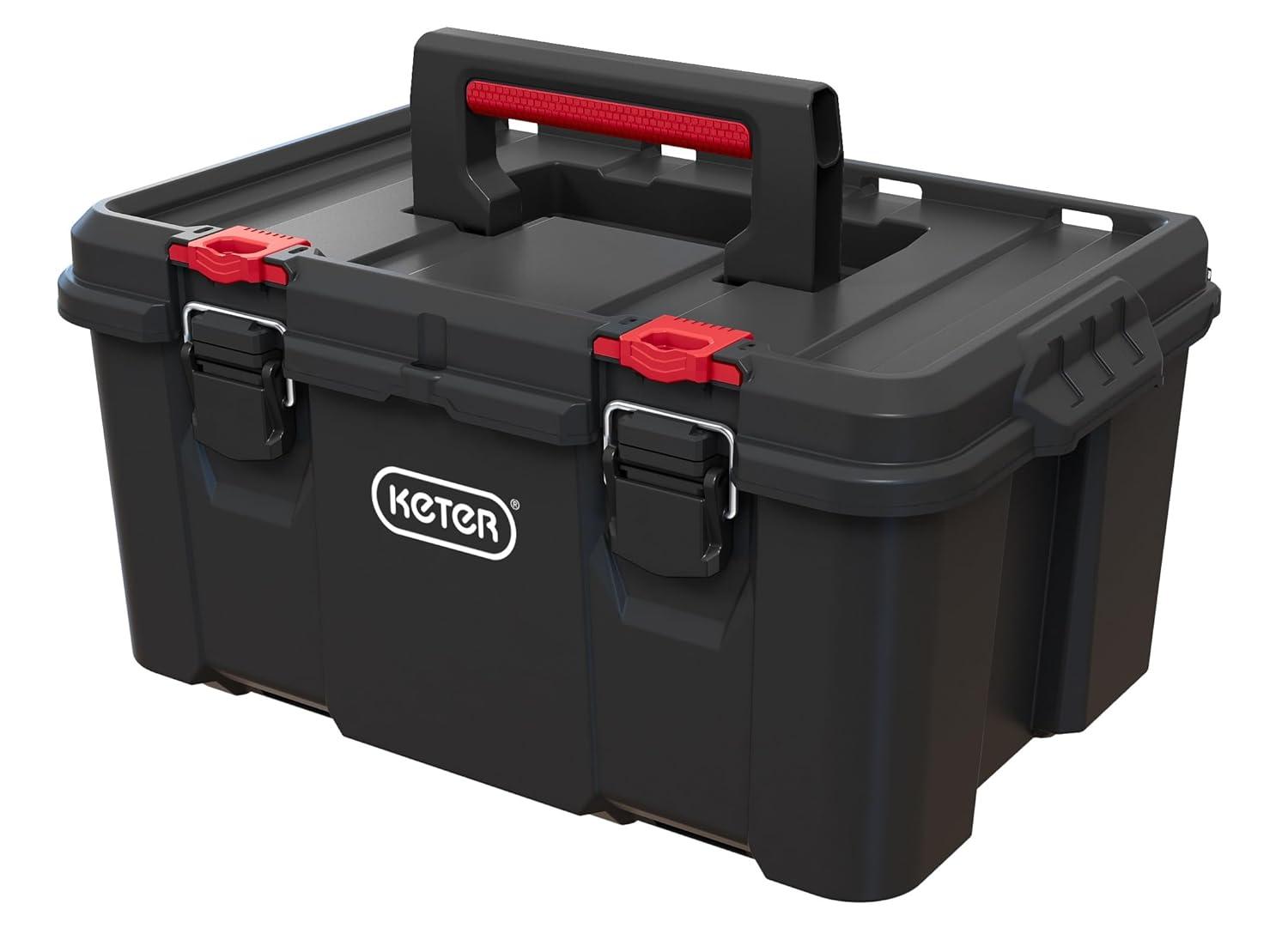 Keter Keter Stack-n-Roll 3 Piece Durable Resin Rolling Tool Box System Tool Storage and Organization Ideal For Garage and DIY, Black