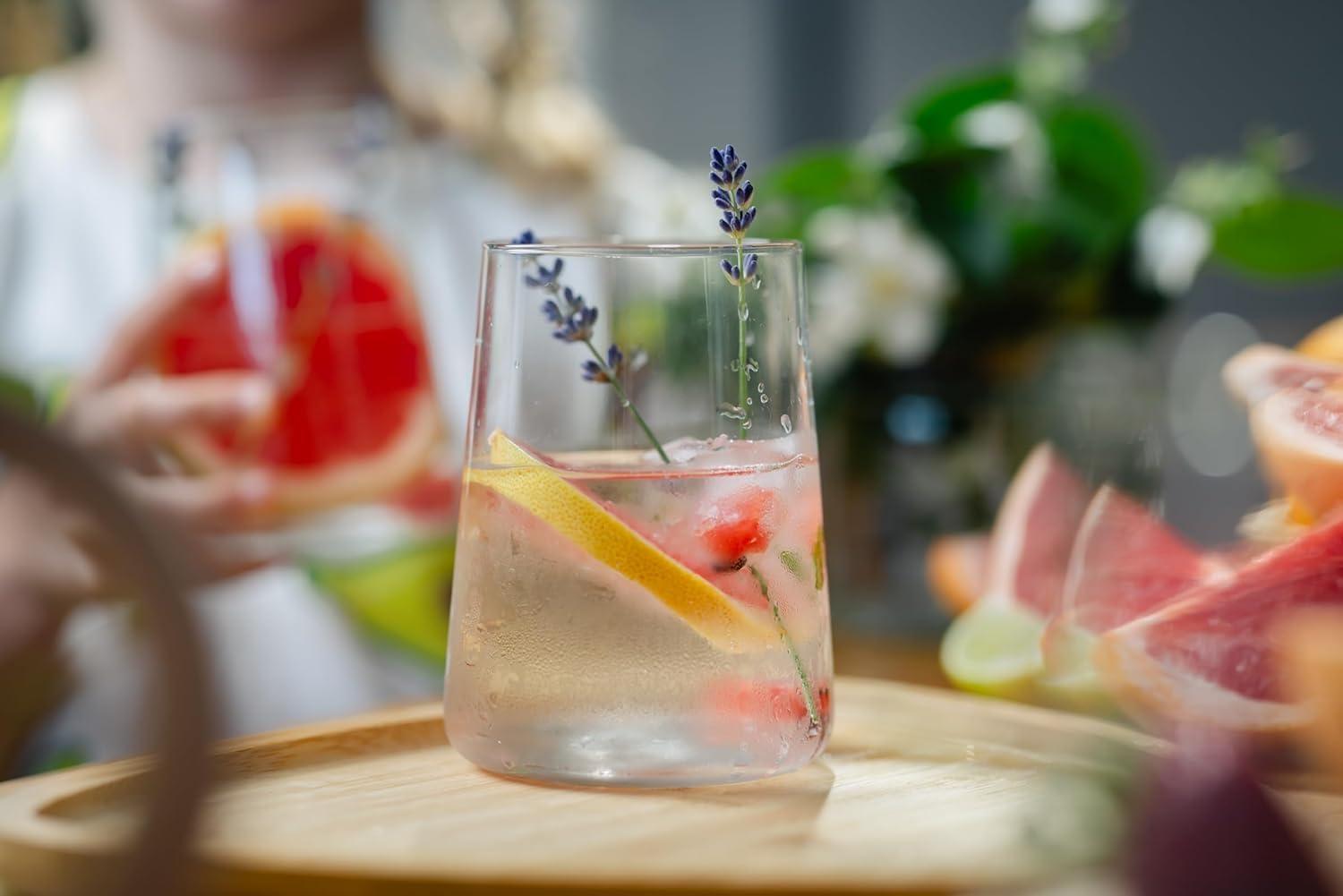 Krosno Water Glasses, Set of 6, Capacity 20 fl oz, Infinity Collection, Thin Highball Glasses,Clear Tall Glass Cups For Water, Juice, Drinks, and Cocktails, Dishwasher Safe, Made in Europe