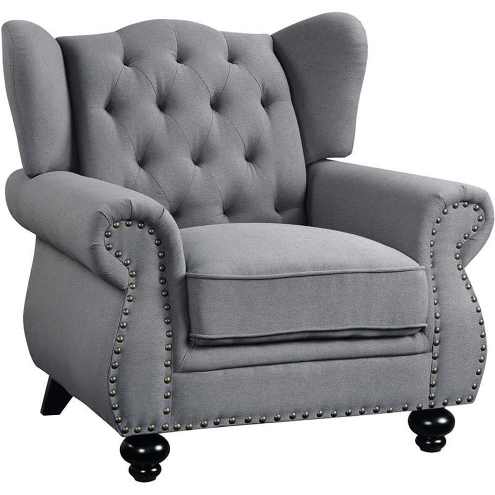 ACM-53282 - ACME Hannes Chair, Gray Fabric
