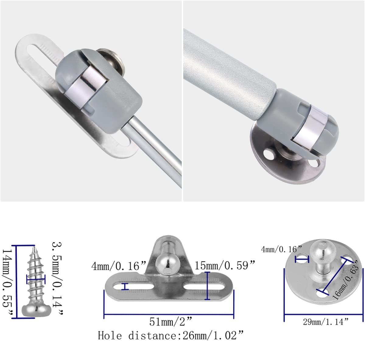 30N/6.8 lb Gas Strut Cabinet Hinge Safety Lift Support, Soft Open & Down Lid Support & Buffer Telescopic Cabinet Door Glue Head Gas Spring Supports 10 inch Length (4 Pack)