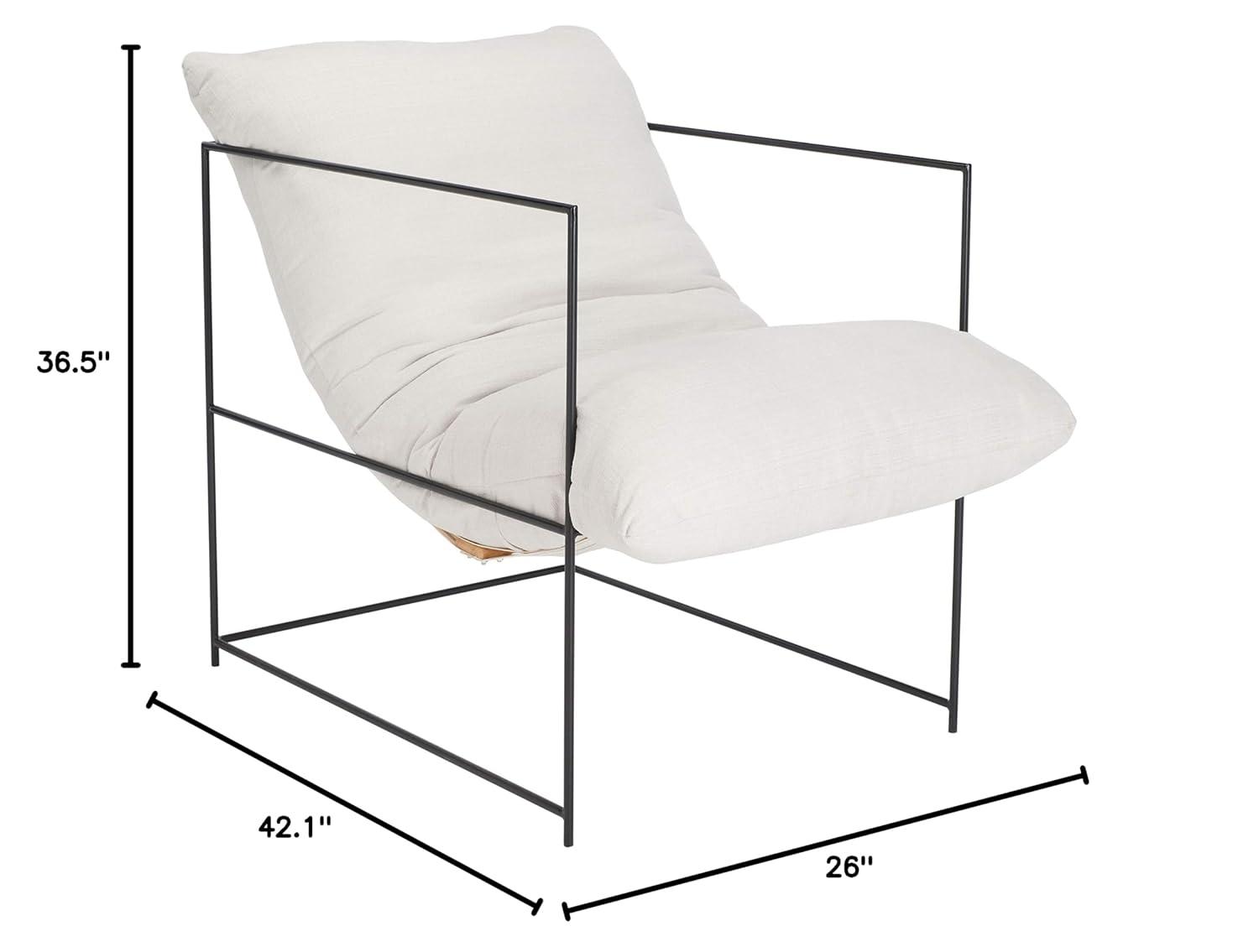 Portland Pillow Top Accent Chair - ACH4511 - Ivory/Black - Safavieh
