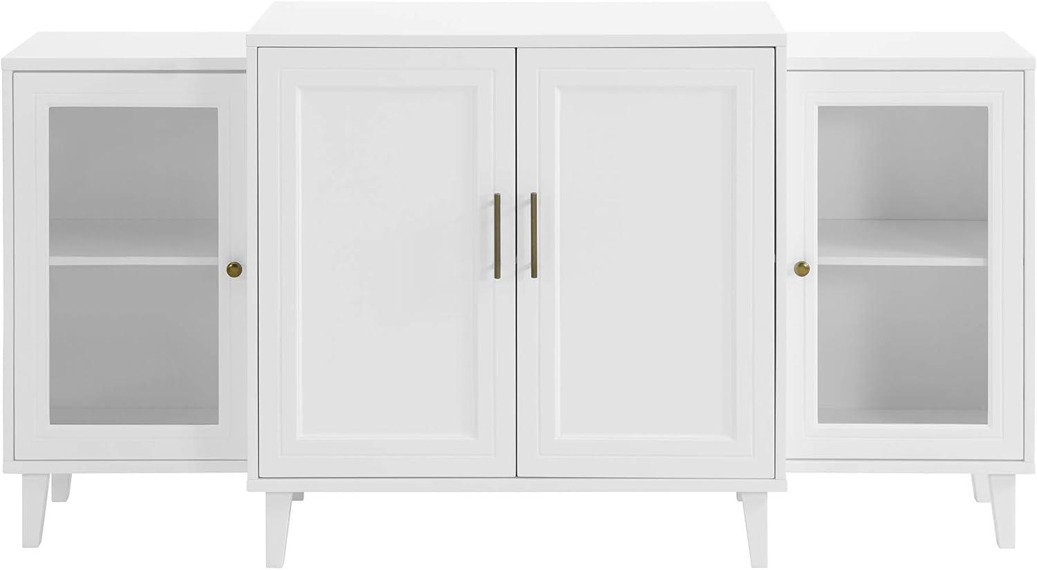 Laurel 62" Contemporary 4 Door Tiered Modern Sideboard in White