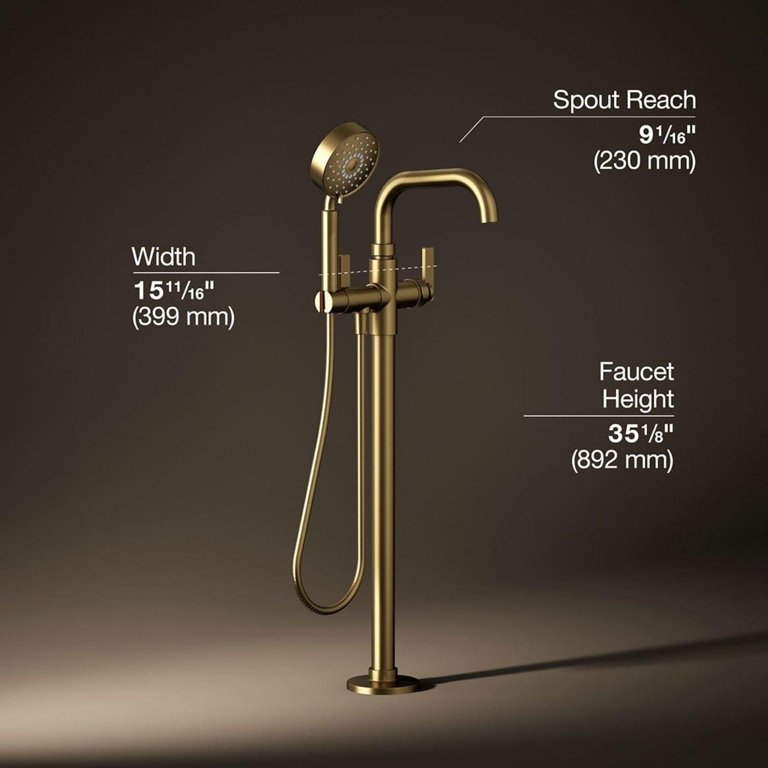 Castia by Studio McGee Floor-Mount Bath Filler Trim with Handshower