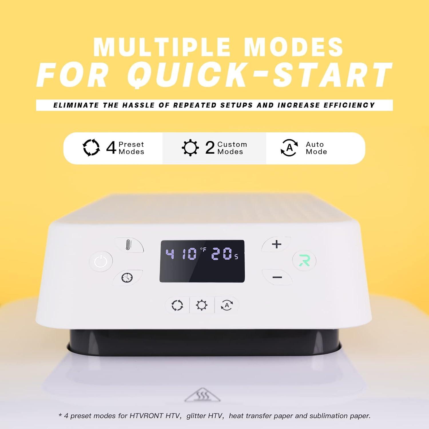 HTVRONT Automatic Heat Press Machine, Professional for Heat Transfer Projects, 15''x15'' Smart T-Shirt Press Machine with Auto Release-White