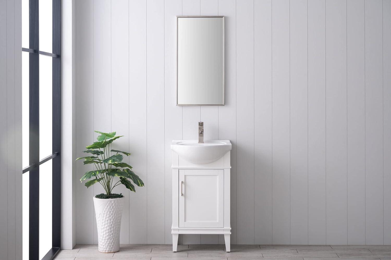 Ivy 20" White Porcelain Top Single Sink Bathroom Vanity