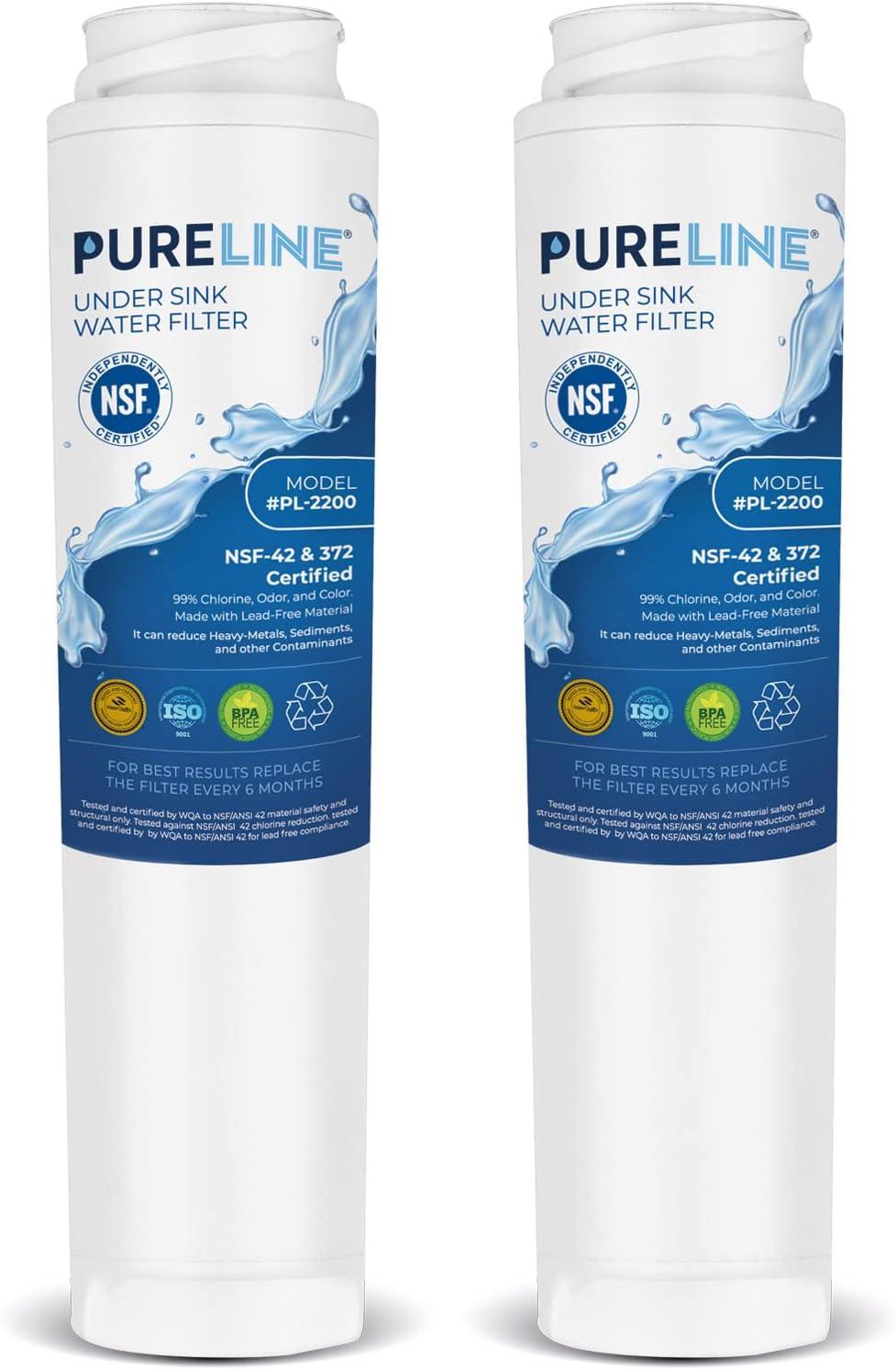 PURELINE GE FQROPF and FQSLF Under Sink Water Filter Replacement. Compatible with PXRQ15RBL, PXRQ15F, PNRQ15F, PNRQ20F, PNRQ20R and PNRQ21R (3 Pack)