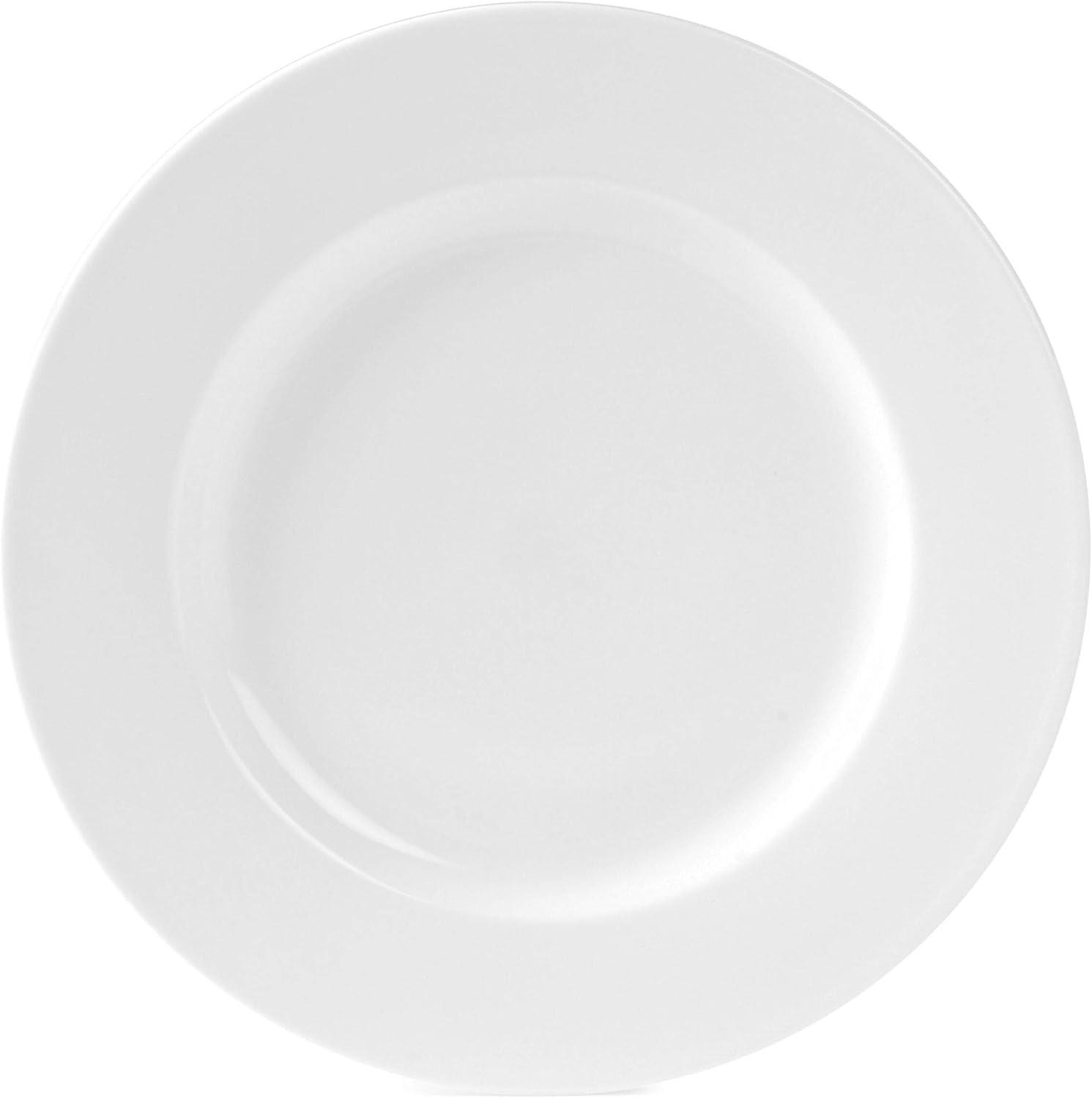 Classic White Porcelain 10.75 Inch Dinner Plates Set