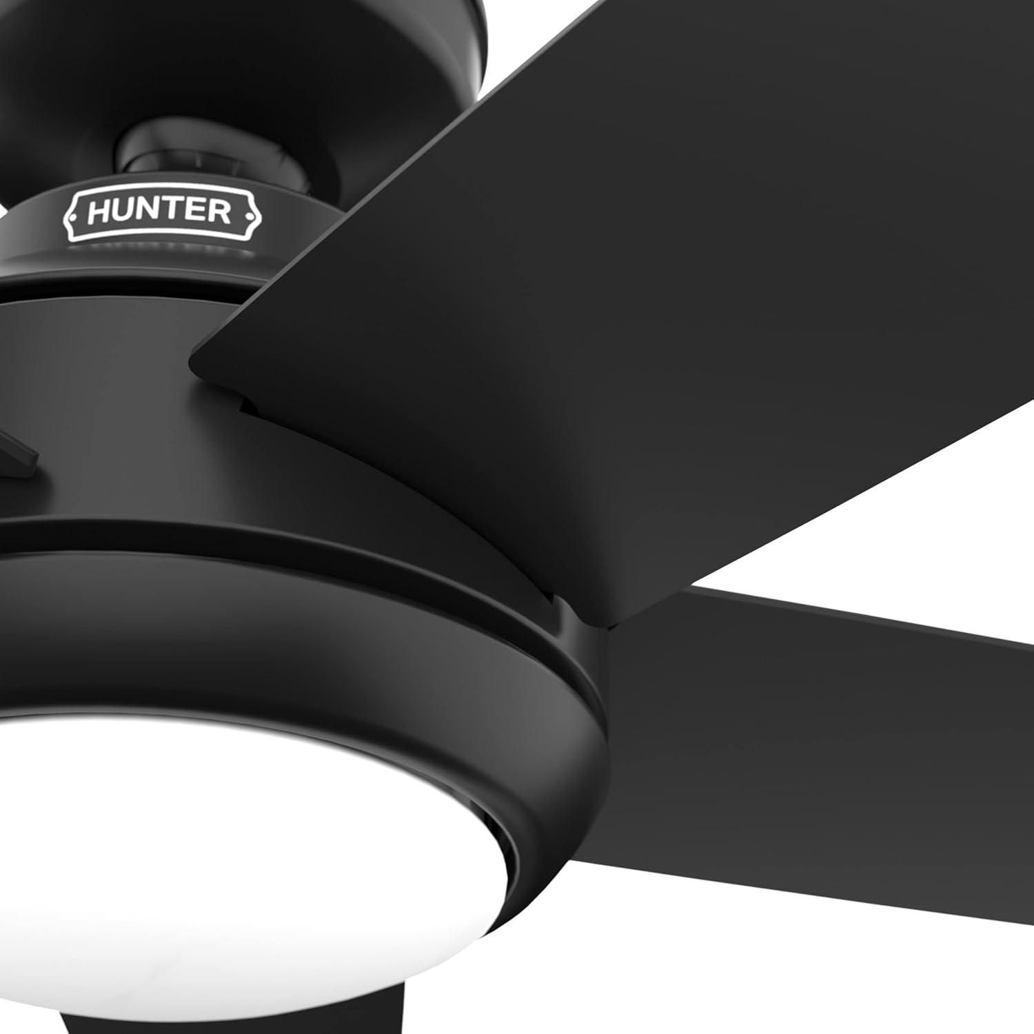 Zayden 52" Matte Black Ceiling Fan with LED Light and Remote