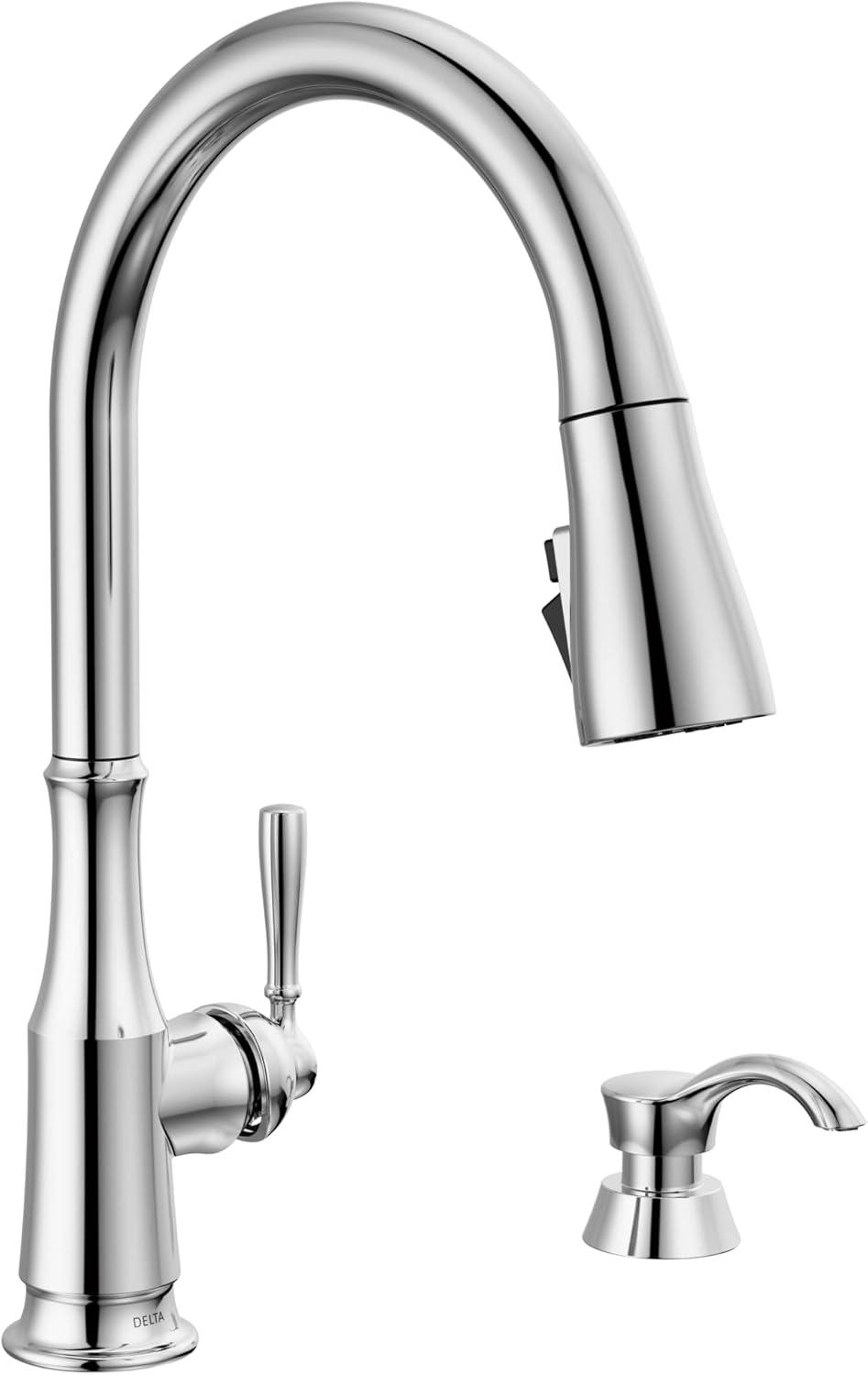 Chrome High-Arc Kitchen Faucet with Pull-Out Spray