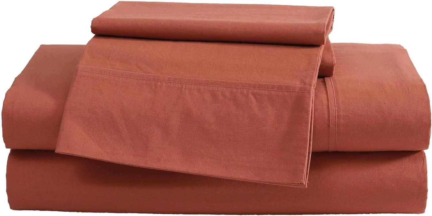 Eddie Bauer Eddie Bauer Solid Brushed Percale Cotton Sheet Set