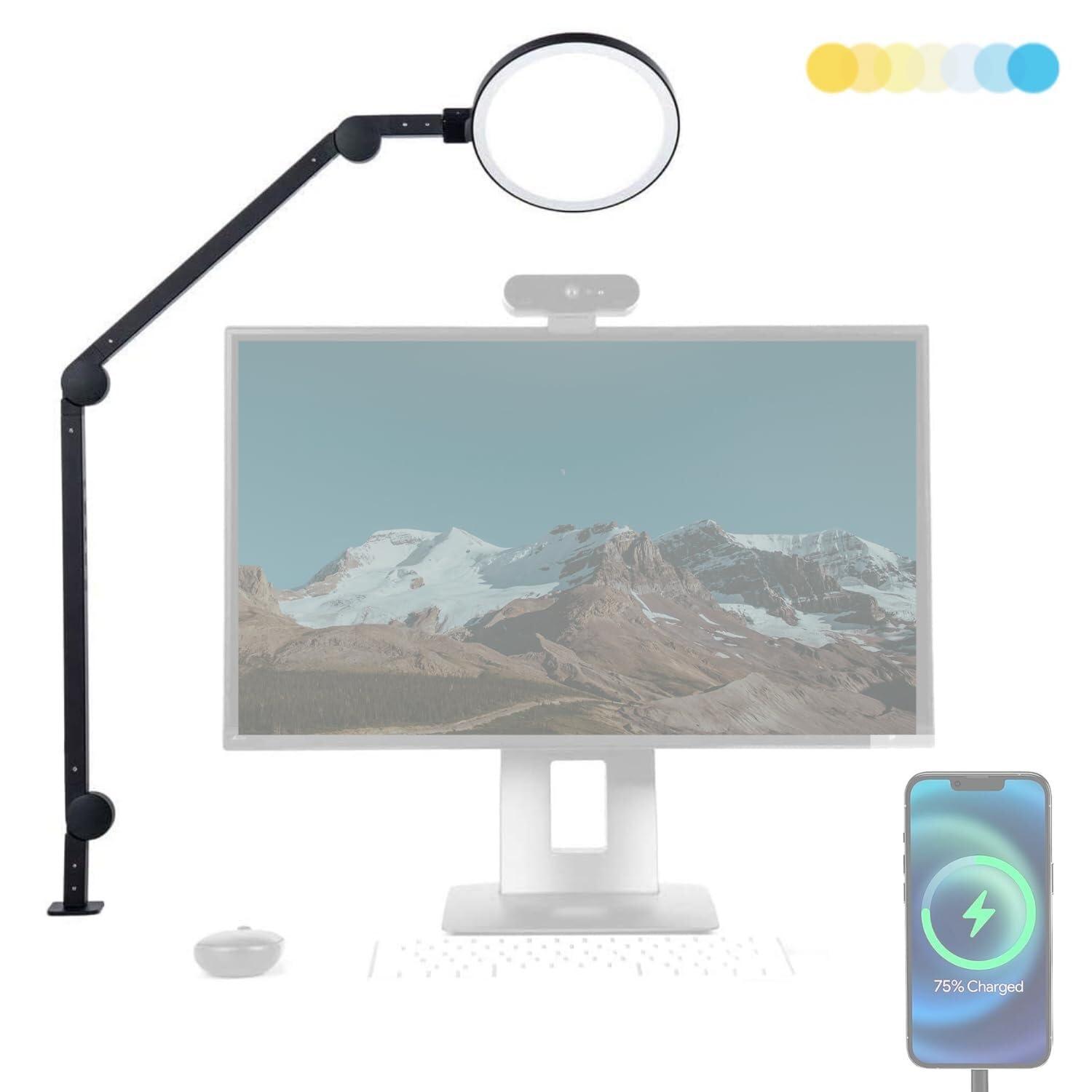 Lume Cube Lume Cube Edge Desk Light with Clamp (Black)