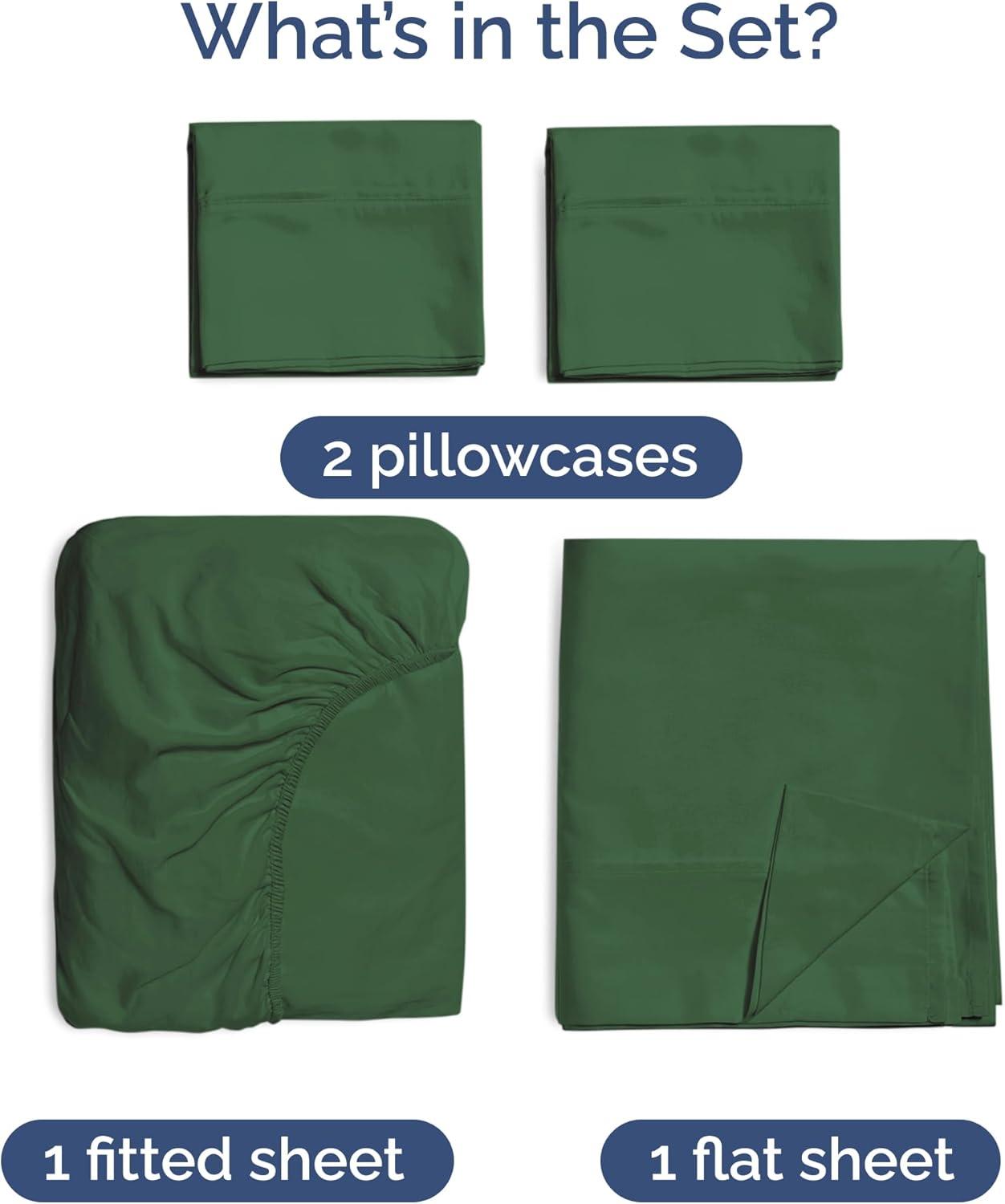 CGK Linens Premium Rayon From Bamboo 4 Piece Deep Pocket Ultra Soft & Cooling Sheet Set