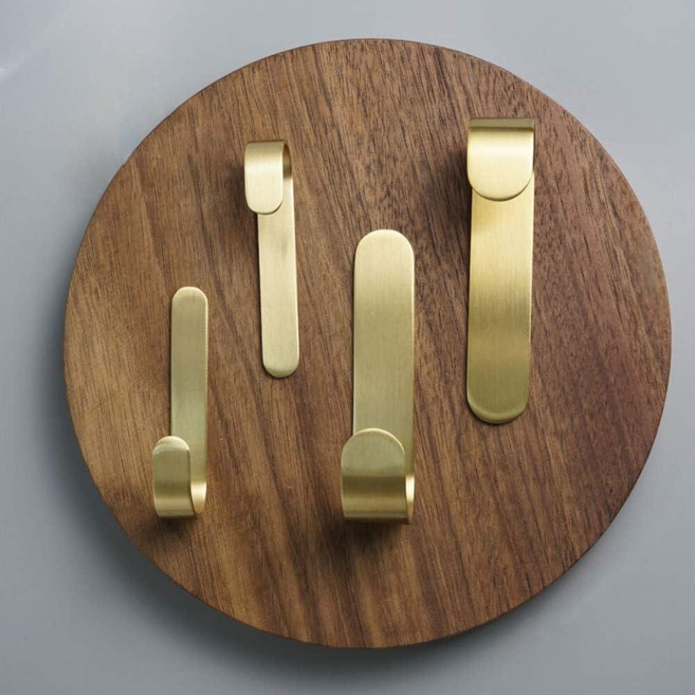 Golden Brass Bathroom Towel Hook - No Drill, Adhesive Installation - 2-Pack of Shower Kitchen Wall Hanging Hooks - Tasteful Design for Coats, Towels, and More - Easy Install -