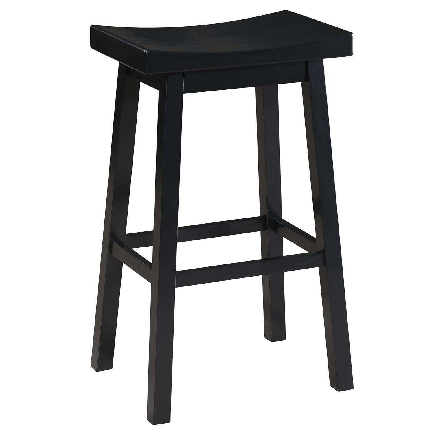 LuXeo LuXeo Lakewood Solid Wood Saddle Barstool (Set of 2)