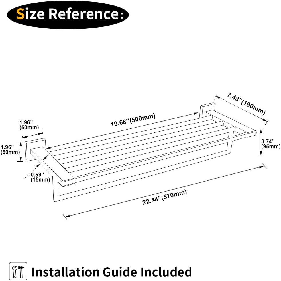 24" Bathroom Towel Rack Wall Mounted