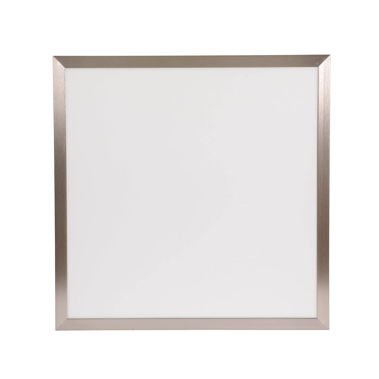 Good Earth Lighting Flat Panel 24-inch Ceiling Fixture - Nickel, Dimmable, 3800 Lumens, 5-White Selectable Color Changing Temperature, Suitable for Damp Locations, 50,000 Hour Rated Lamp Life
