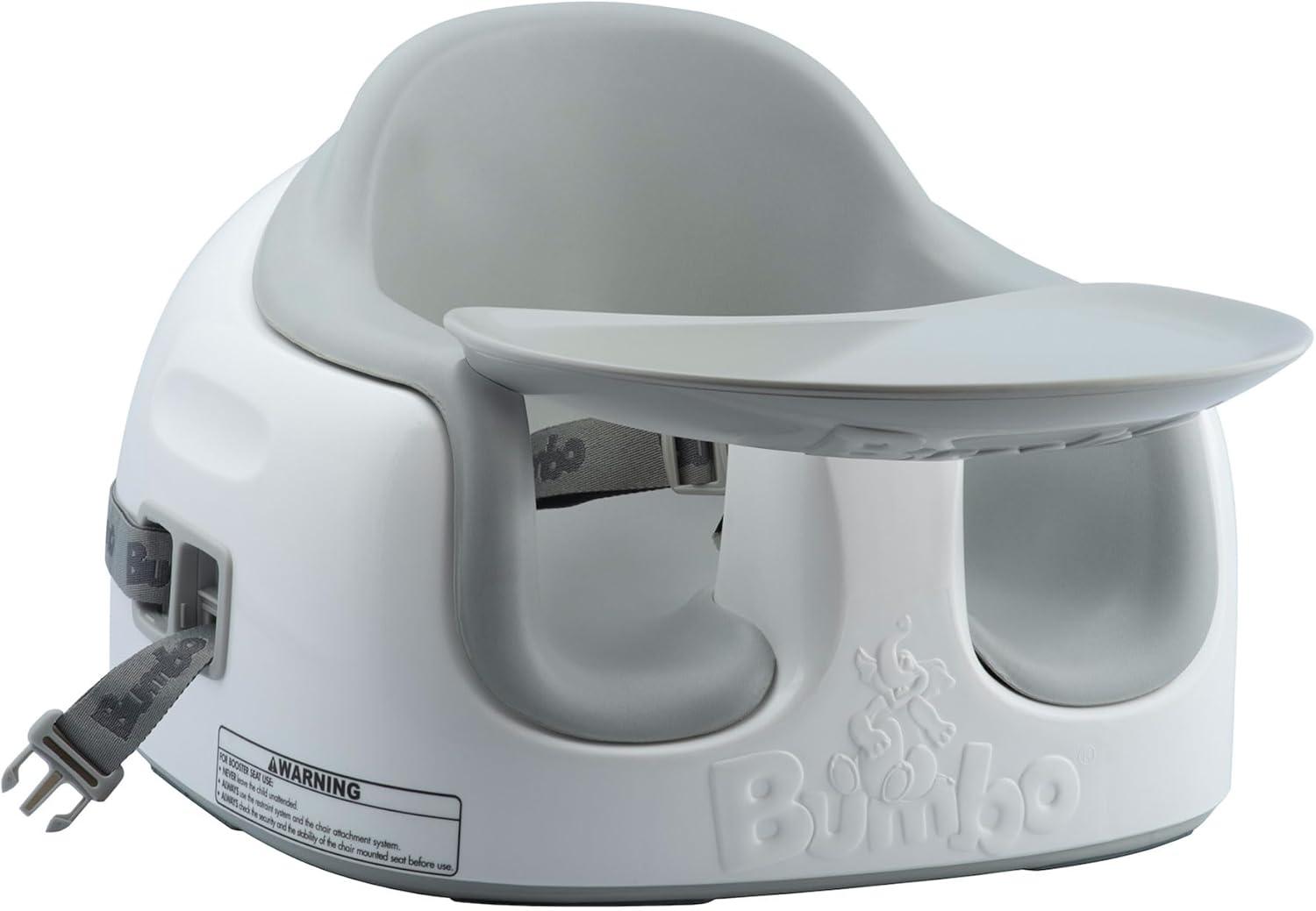 Bumbo Baby Infant Toddler Soft Foam Multi Seat with Removable Tray and Safety Buckle Straps for Kids' 6-36m - Cool Gray