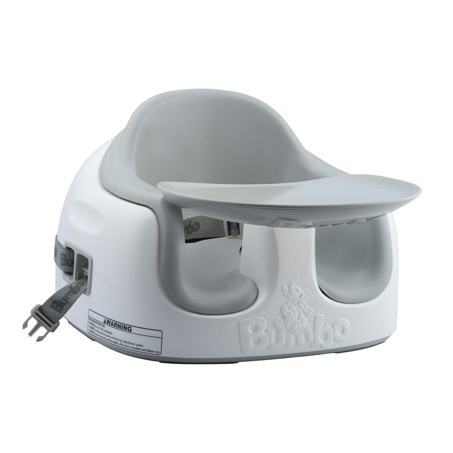 Bumbo Baby Infant Toddler Soft Foam Multi Seat with Removable Tray and Safety Buckle Straps for Kids' 6-36m - Cool Gray
