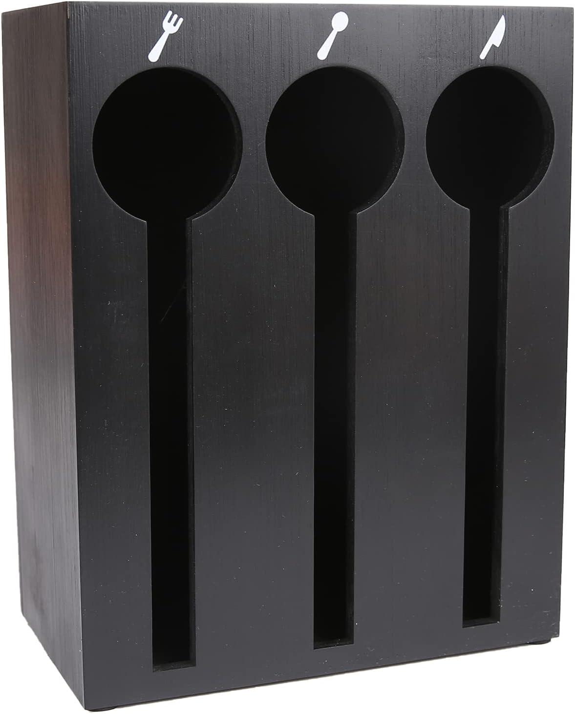 Mind Reader Mind Reader Utensil Dispenser, Silverware Organizer, Plastic Fork and Spoon DIspenser, Kitchen, 7"L x 5.75"W x 6"H, Black