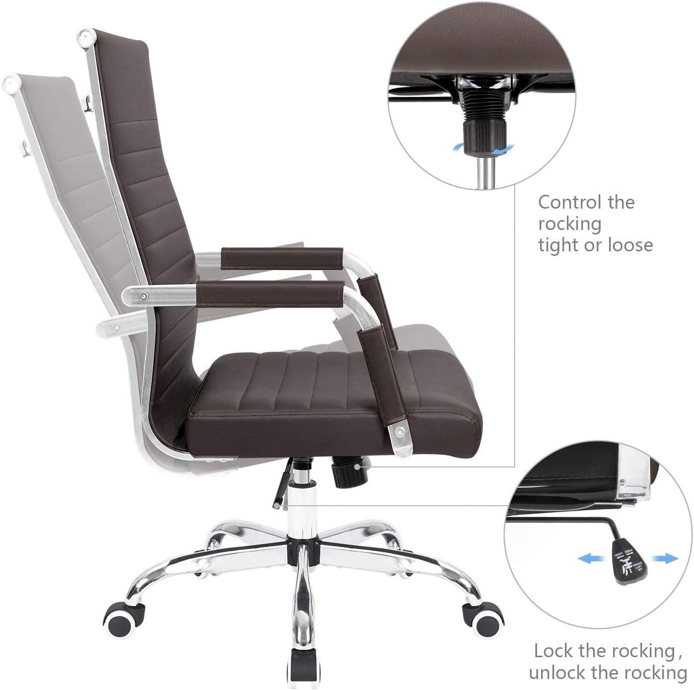 LACOO Mid-Back Faux Leather Desk Chair - Gray