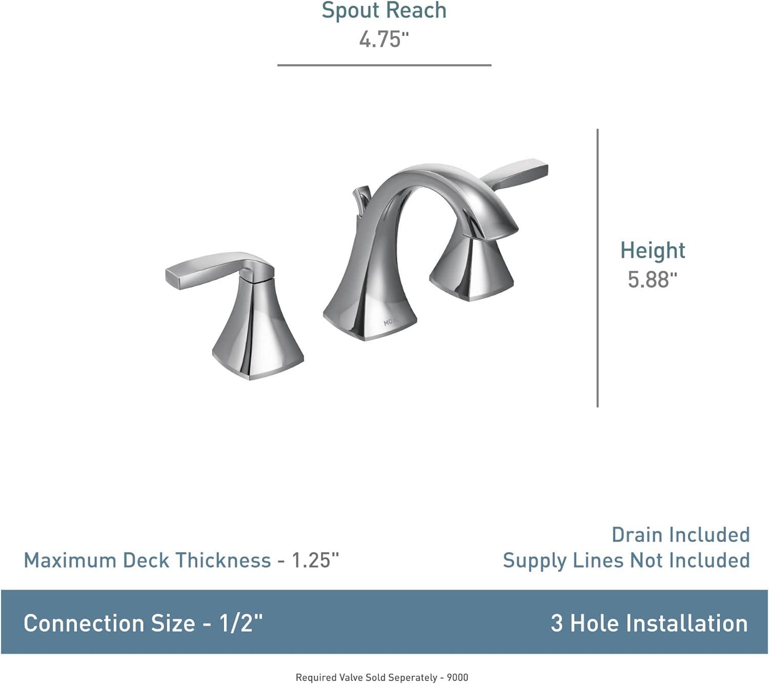 Moen Voss Two Handle 8 in. Widespread Bathroom Faucet Trim Kit, Valve Required