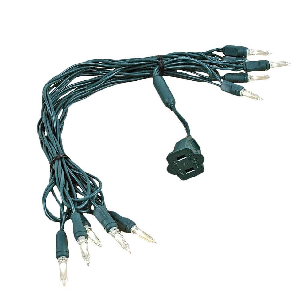 Novelty Lights 10 Light T5 LED Christmas Mini Light Set, Outdoor Lighting Party Patio String Lights, Warm White, Green Wire, 11 Feet