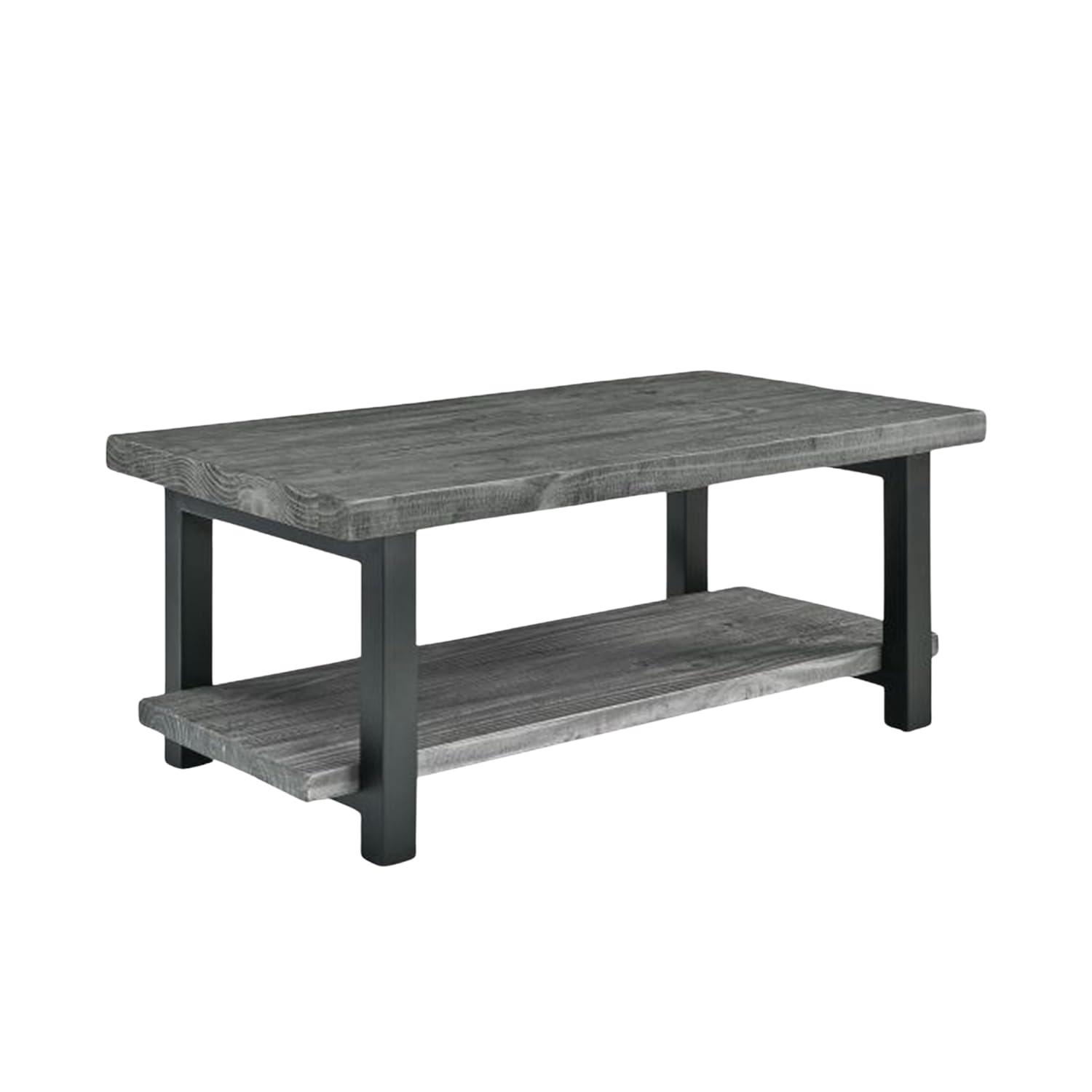 42" Pomona Metal and Reclaimed Wood Coffee Table Slate Gray - Alaterre Furniture