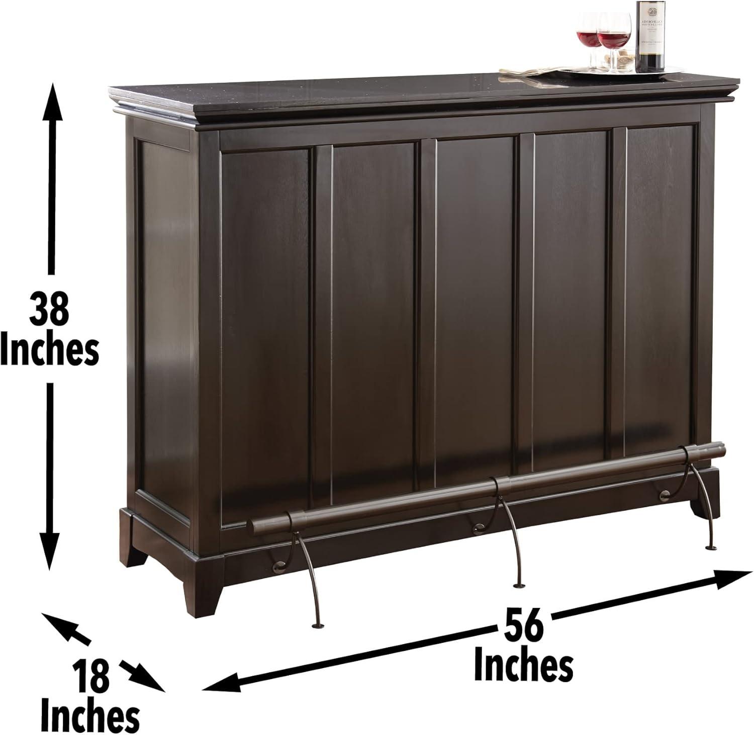 Steve Silver Co. Garcia Counter Height Bar Black: Laminate Surface, Hardwood Frame, Fixed Shelves