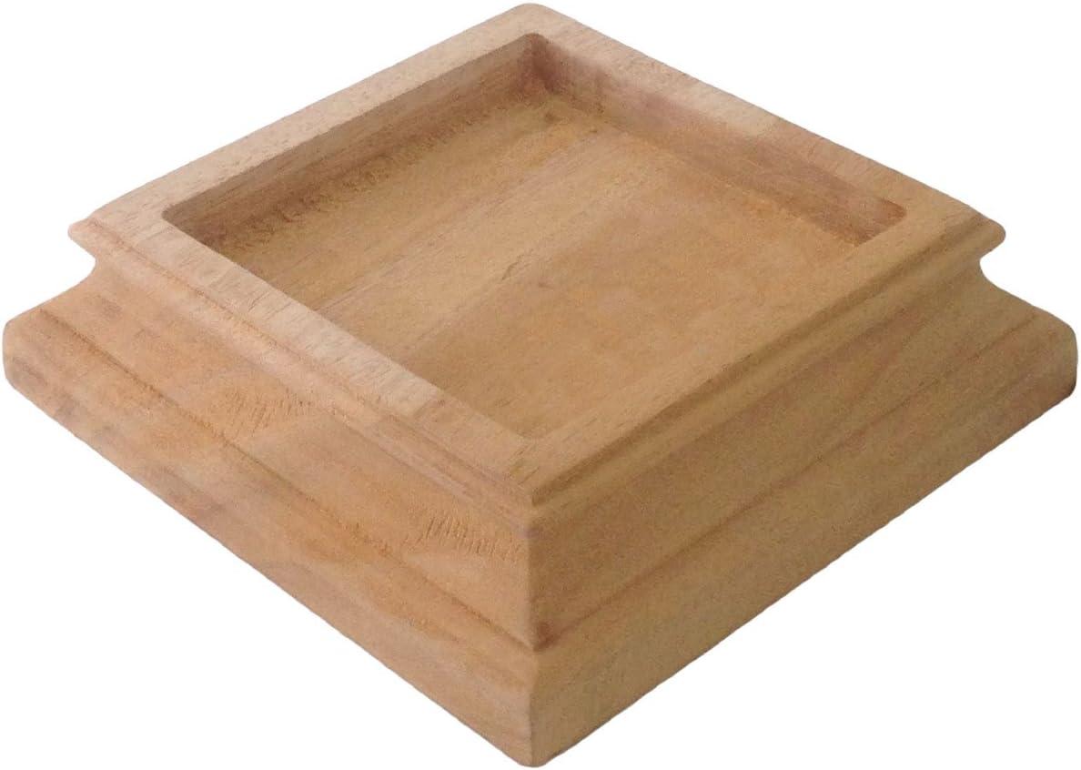 4x4 Traditional Wood Pyramid Post Cap by Captiva - One-Piece Miterless - 3/8" Extended Lip - (3-1/2" x 3-1/2")