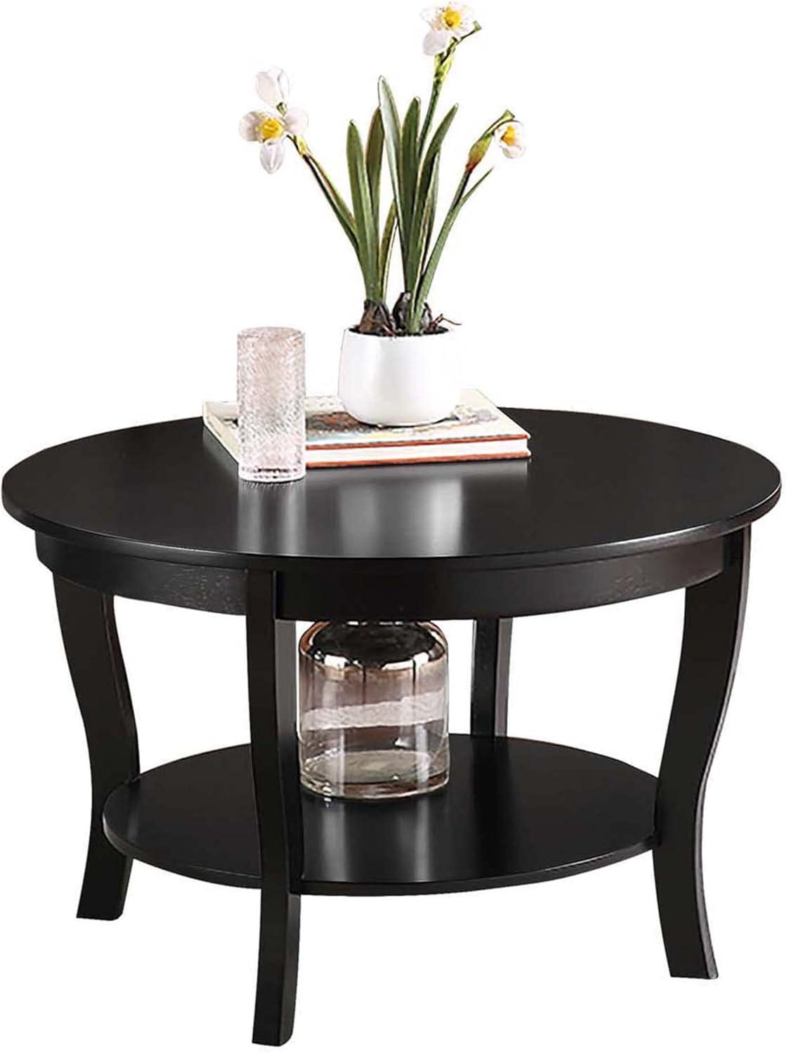 American Heritage Round Coffee Table, Black