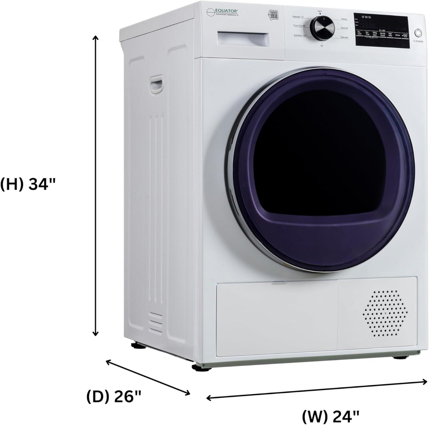 Equator 24" White Front Load Dryer with Moisture Sensing