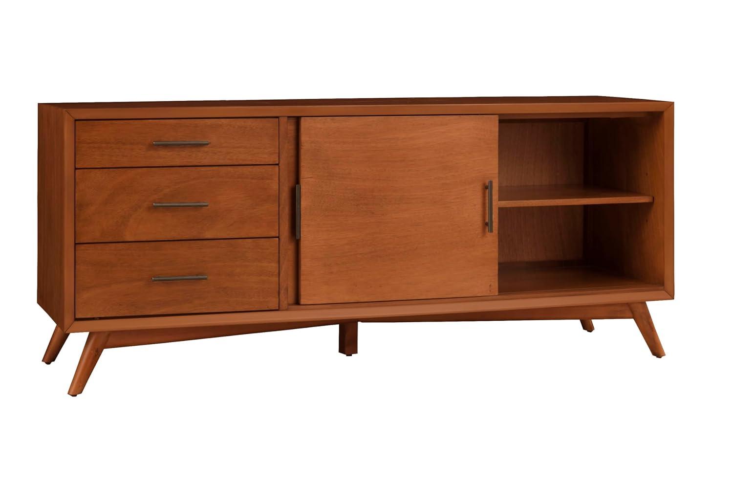 Alpine Furniture Flynn Large Wood TV Console in Acorn Brown