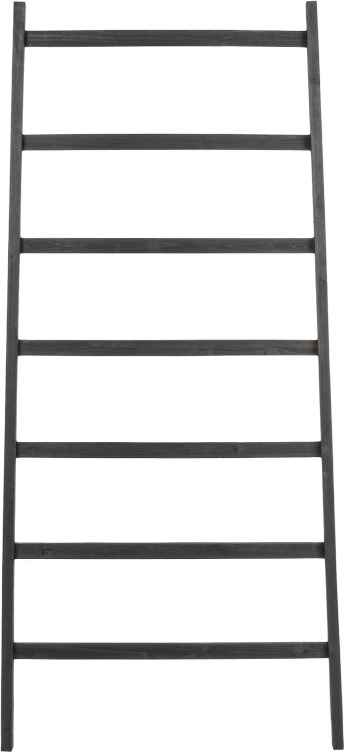 64" H Decorative Fir Wood Ladder with 7 Rungs