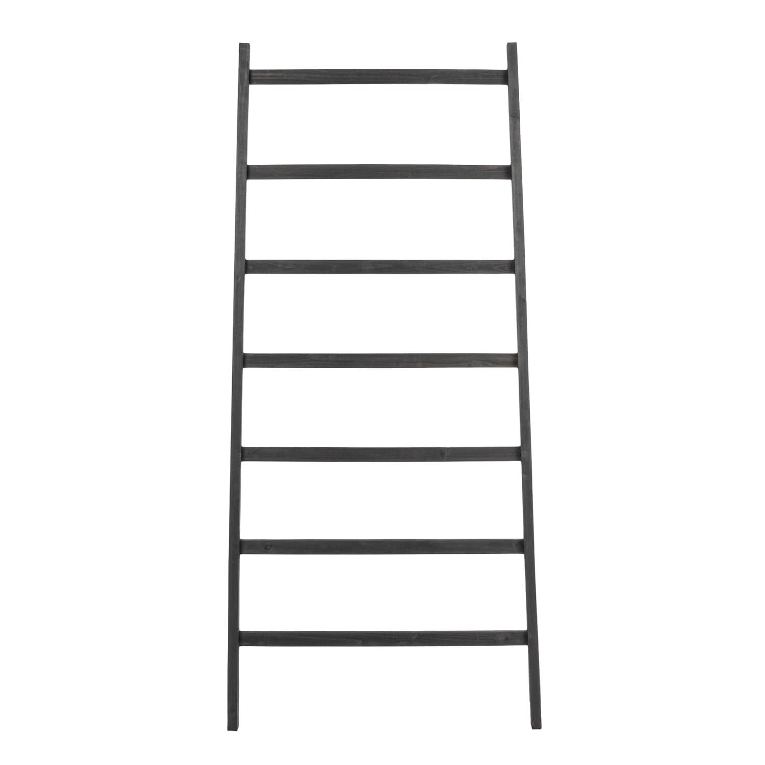 64" H Decorative Fir Wood Ladder with 7 Rungs