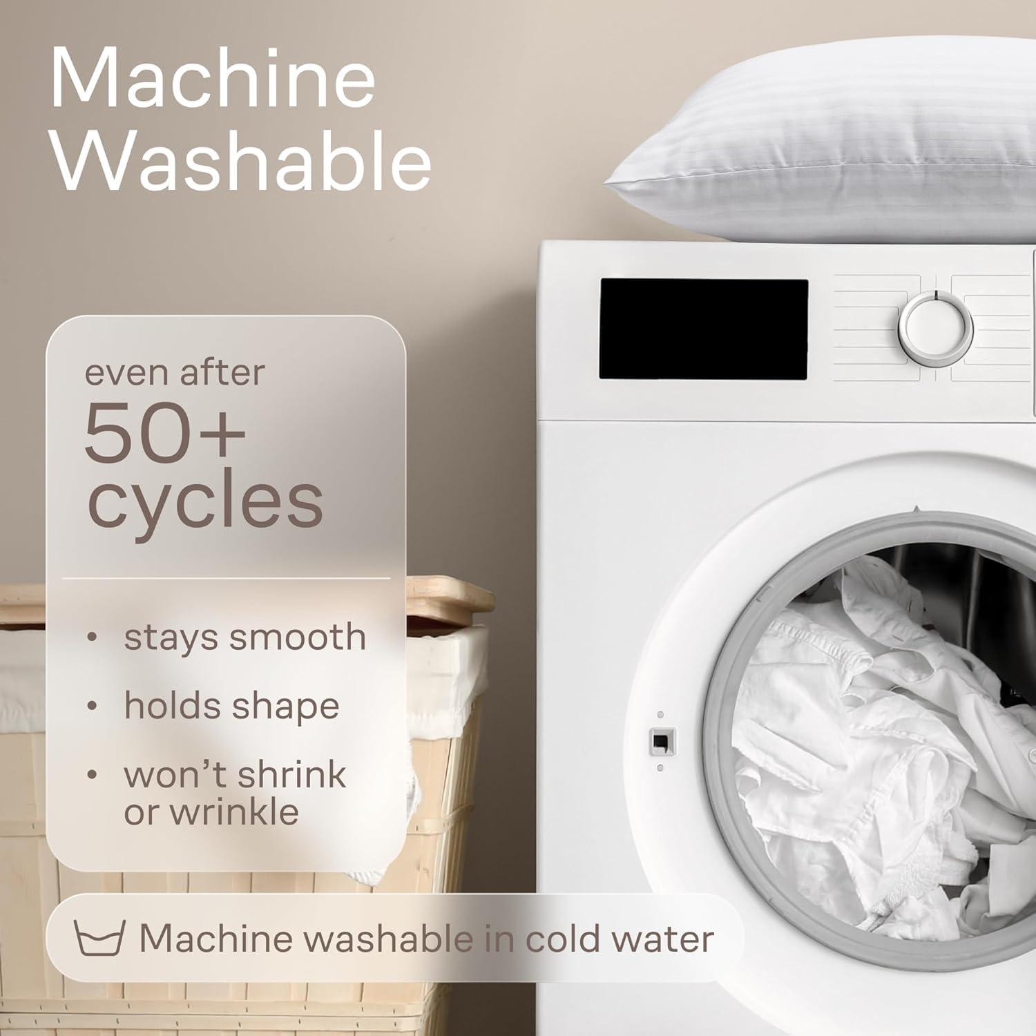 Ultra Soft Pillow Protectors with Zipper Queen Size - Set of 4 Breathable Pillow Covers - 100% Protection Against Stains, Dust & Dirt - Machine Washable (Dark White)