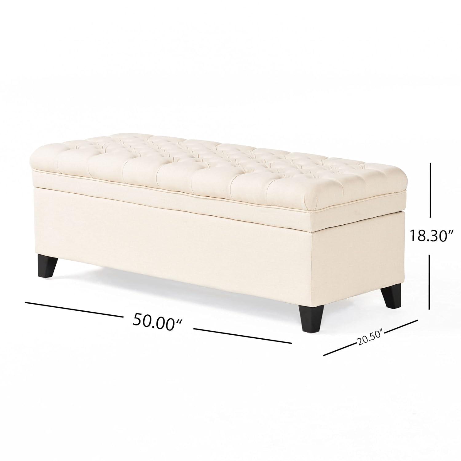 Christopher Knight Home Juliana Fabric Storage Ottoman, Beige